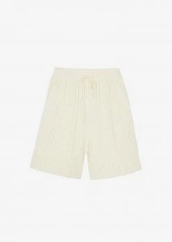 The Frankie Shop Eira Knit Shorts - Cream CLOTHING
