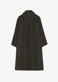 Plus Hong Elan Herringbone Coat - Dark Grey Melange CLOTHING