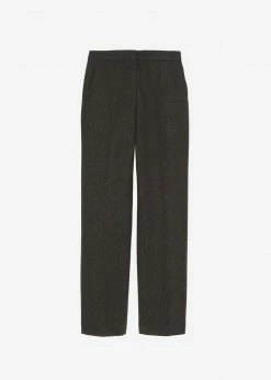 Plus Hong Elan Herringbone Pants - Dark Grey Melange