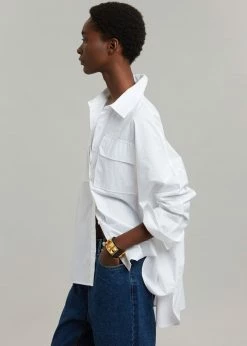The Frankie Shop Elara Oversized Shirt - Optic White