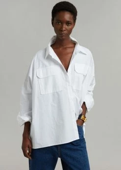The Frankie Shop Elara Oversized Shirt - Optic White