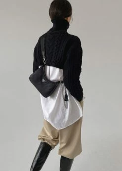 3.another Esme Cropped Sweater - Black CLOTHING