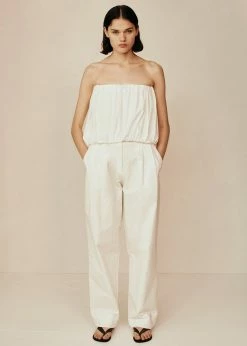 CLOTHING Esse Studios Tailored Cotton Trousers - Ivory
