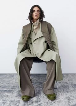 The Frankie Shop Eugene Trench Coat - Pale Khaki