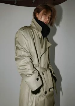 The Frankie Shop Eugene Trench Coat - Pale Khaki