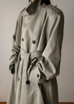 The Frankie Shop Eugene Trench Coat - Pale Khaki