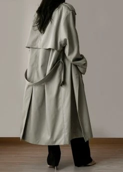 The Frankie Shop Eugene Trench Coat - Pale Khaki