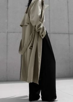 The Frankie Shop Eugene Trench Coat - Pale Khaki