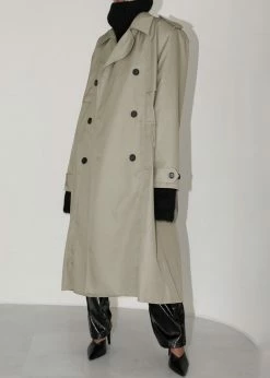 The Frankie Shop Eugene Trench Coat - Pale Khaki