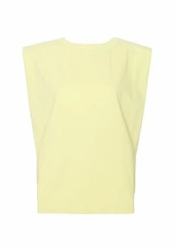 The Frankie Shop TFS X Camille Charrière Eva Padded Shoulder Muscle T-Shirt - Pale Yellow CLOTHING