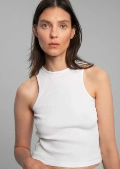 The Frankie Shop Falon Rib Tank - Optic White