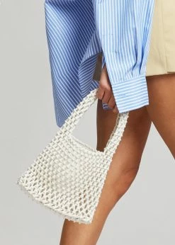 Cafe Noir ACCESSORIES Fana Mini Net Bag - Off White
