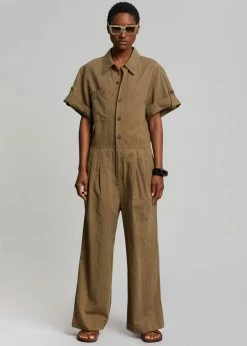 Blossom Faye Jumpsuit - Olive Brown CLOTHING