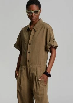 Blossom Faye Jumpsuit - Olive Brown CLOTHING