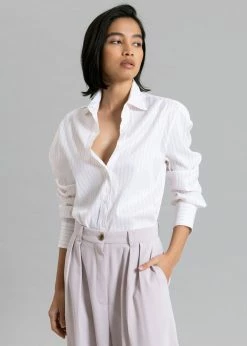 Top 10 π The Frankie Shop Flor Silky π Shirt - Pink Stripe π₯° 22 The Frankie Shop Flor Silky Shirt - Pink Stripe