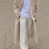 The Frankie Shop Flynn Overcoat - Cream CLOTHING