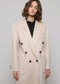 The Frankie Shop Flynn Overcoat - Cream CLOTHING