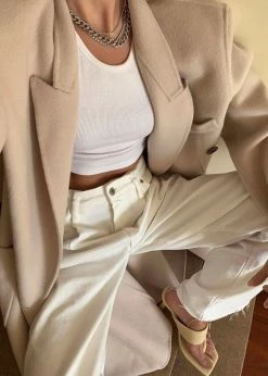 The Frankie Shop Flynn Overcoat - Cream CLOTHING