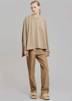 The Frankie Shop CLOTHING Fomu Oversized Top - Taupe