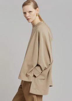 The Frankie Shop CLOTHING Fomu Oversized Top - Taupe