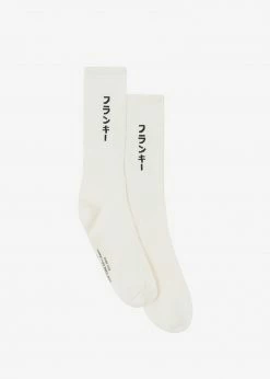 The Frankie Shop Frankie In Japanese Ribbed Socks - Vanilla CLOTHING