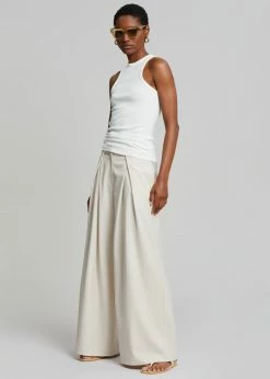 Abigail CLOTHING Gail Pleated Wide Pants - Sand