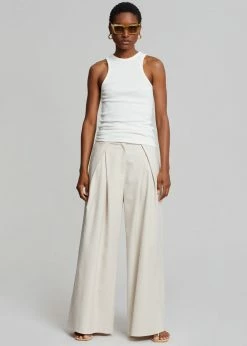 Abigail CLOTHING Gail Pleated Wide Pants - Sand