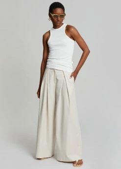 Abigail CLOTHING Gail Pleated Wide Pants - Sand