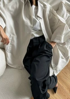 The Frankie Shop Galene Overshirt - Cream