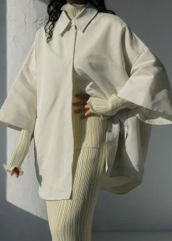 The Frankie Shop Galene Overshirt - Cream