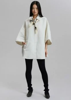 The Frankie Shop Galene Overshirt - Cream