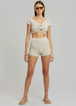 Best Sale π The Plan Galil Crochet Knit Shorts - Beige π₯ 15 The Plan Galil Crochet Knit Shorts - Beige