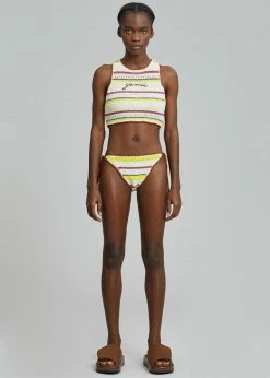 Ganni Crochet String Bikini Bottom - Multicolor