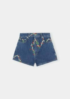 GANNI Mini Denim Short - Dark Indigo