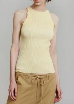 GANNI Sleeveless Knit Top - Flan CLOTHING