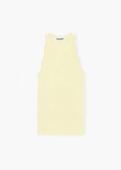 GANNI Sleeveless Knit Top - Flan CLOTHING