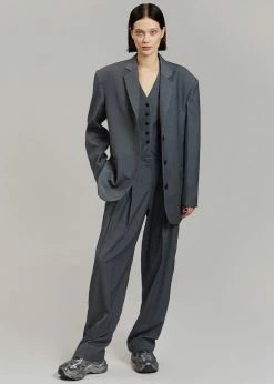 Promo π The Frankie Shop Gelso Oversized Blazer - Dark Grey Melange CLOTHING π 22 The Frankie Shop Gelso Oversized Blazer - Dark Grey Melange CLOTHING