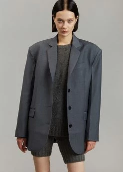 Promo π The Frankie Shop Gelso Oversized Blazer - Dark Grey Melange CLOTHING π 19 The Frankie Shop Gelso Oversized Blazer - Dark Grey Melange CLOTHING