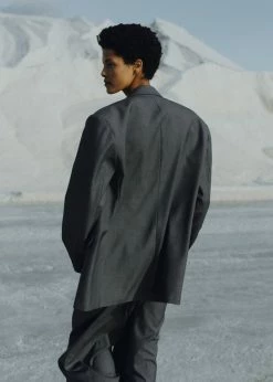 Promo π The Frankie Shop Gelso Oversized Blazer - Dark Grey Melange CLOTHING π 24 The Frankie Shop Gelso Oversized Blazer - Dark Grey Melange CLOTHING