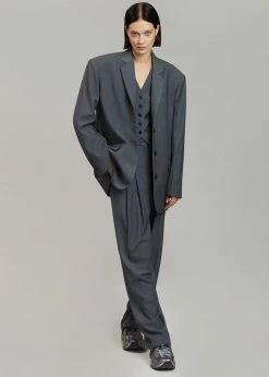 Promo π The Frankie Shop Gelso Oversized Blazer - Dark Grey Melange CLOTHING π 16 The Frankie Shop Gelso Oversized Blazer - Dark Grey Melange CLOTHING