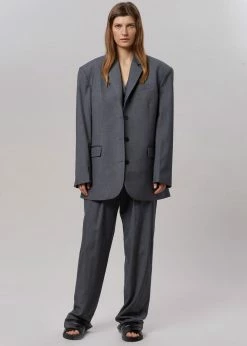 Promo π The Frankie Shop Gelso Oversized Blazer - Dark Grey Melange CLOTHING π 18 The Frankie Shop Gelso Oversized Blazer - Dark Grey Melange CLOTHING