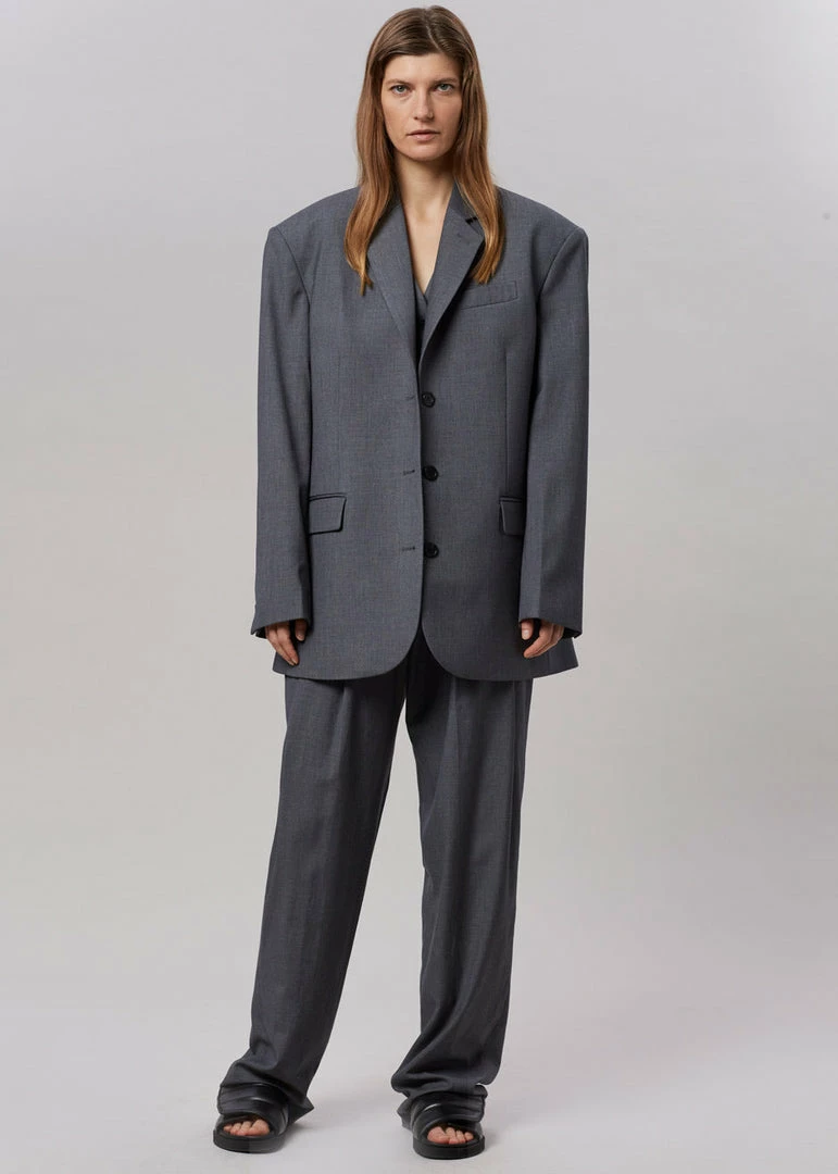 Promo π The Frankie Shop Gelso Oversized Blazer - Dark Grey Melange CLOTHING π 6 The Frankie Shop Gelso Oversized Blazer - Dark Grey Melange CLOTHING