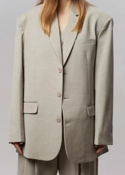 Hot Sale π The Frankie Shop Gelso Oversized Blazer - Light Taupe Melange CLOTHING π 9 The Frankie Shop Gelso Oversized Blazer - Light Taupe Melange CLOTHING