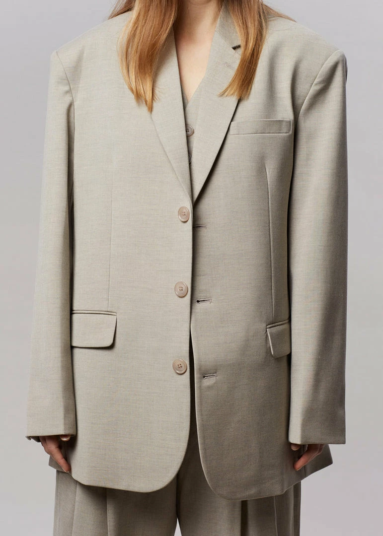 Hot Sale π The Frankie Shop Gelso Oversized Blazer - Light Taupe Melange CLOTHING π 4 The Frankie Shop Gelso Oversized Blazer - Light Taupe Melange CLOTHING