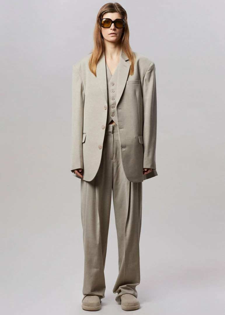Hot Sale π The Frankie Shop Gelso Oversized Blazer - Light Taupe Melange CLOTHING π 5 The Frankie Shop Gelso Oversized Blazer - Light Taupe Melange CLOTHING