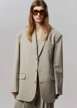 Hot Sale π The Frankie Shop Gelso Oversized Blazer - Light Taupe Melange CLOTHING π 8 The Frankie Shop Gelso Oversized Blazer - Light Taupe Melange CLOTHING