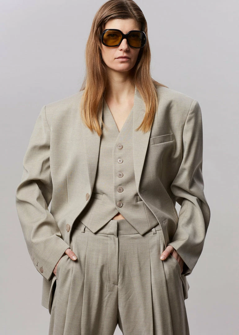 Hot Sale π The Frankie Shop Gelso Oversized Blazer - Light Taupe Melange CLOTHING π 1 The Frankie Shop Gelso Oversized Blazer - Light Taupe Melange CLOTHING