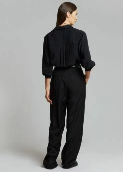 The Frankie Shop Gelso Pleated Trousers - Black CLOTHING