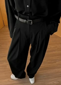 The Frankie Shop Gelso Pleated Trousers - Black CLOTHING