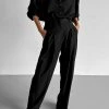 The Frankie Shop Gelso Pleated Trousers - Black CLOTHING